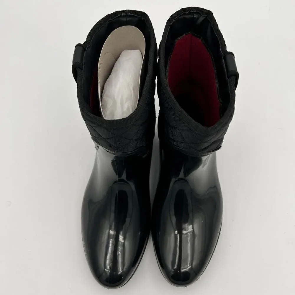 Tommy Hilfiger Shoes Women's Size 7 Black Freza Rain Boots Designer Waterproof